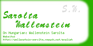 sarolta wallenstein business card